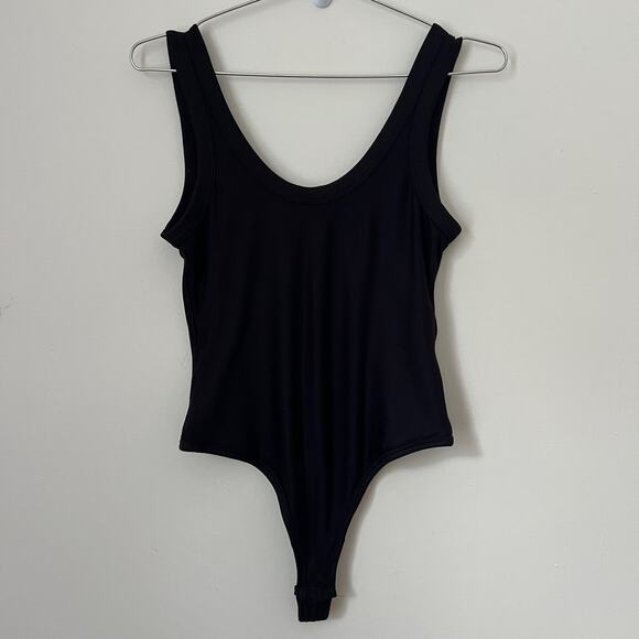 Alexander Wang x Uniqlo Heattech Black Ribbed Scoop Back Thong Bodysuit Size M - Picture 3 of 10